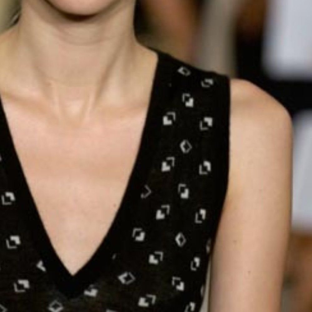 Ralph Lauren Spring *07 Black & Cream Cashmere Blend 3D Cube V-Neck Sweater Vest - Picture 6 of 17